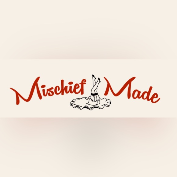 Mischief Made Ringer Tee - Cream and Maroon - Picture 1 of 7